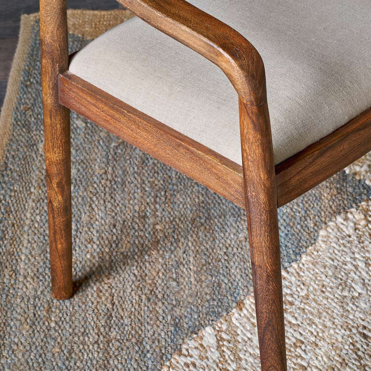 Anbu Acacia Upholstered Dining Chair- Washed Walnut from Accessories for the Home