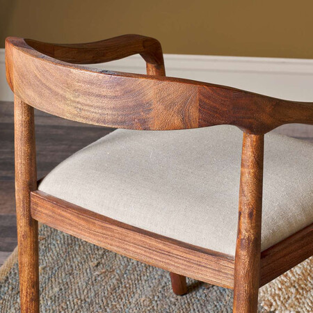 Anbu Acacia Upholstered Dining Chair- Washed Walnut from Accessories for the Home 2