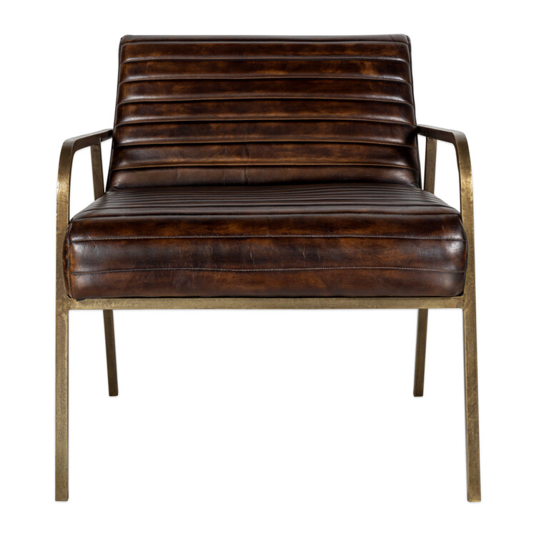 Mirai Ribbed Leather Armchair from Accessories for the Home Mirai Ribbed Leather Armchair from Accessories for the Home