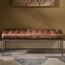 Nasan Tan Leather Upholstered Bench from Accessories for the Home
