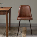 Harsha Chocolate Brown Leather Dining Chair from Accessories for the Home