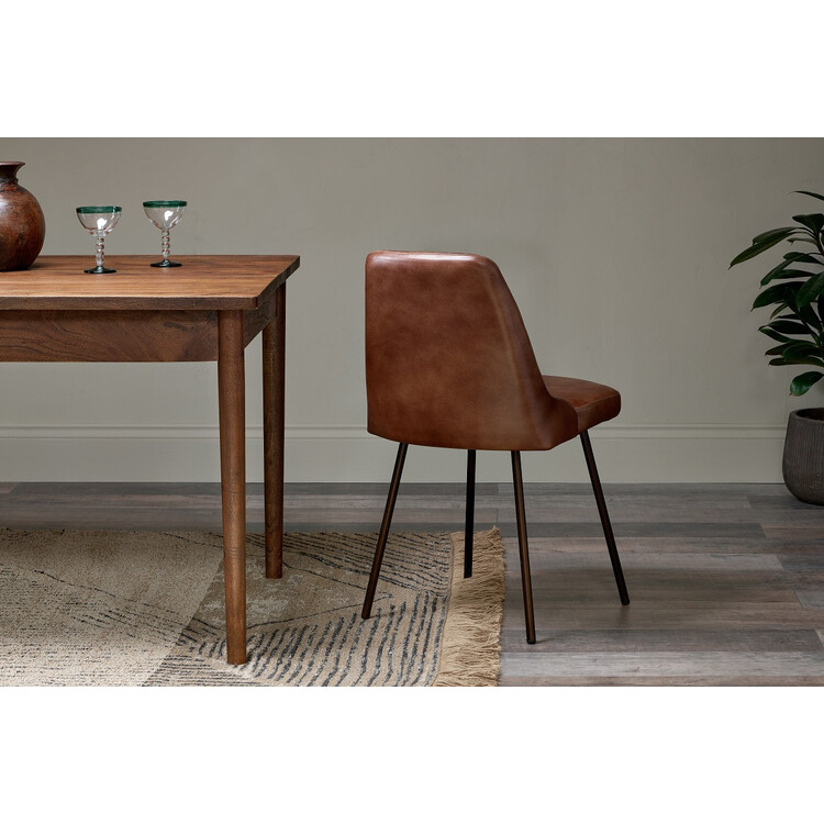 Harsha Chocolate Brown Leather Dining Chair from Accessories for the Home