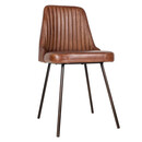 Harsha Chocolate Brown Leather Dining Chair from Accessories for the Home