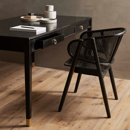 Nordal Wicky Black Rattan Lounge Chair from Accessories for the Home