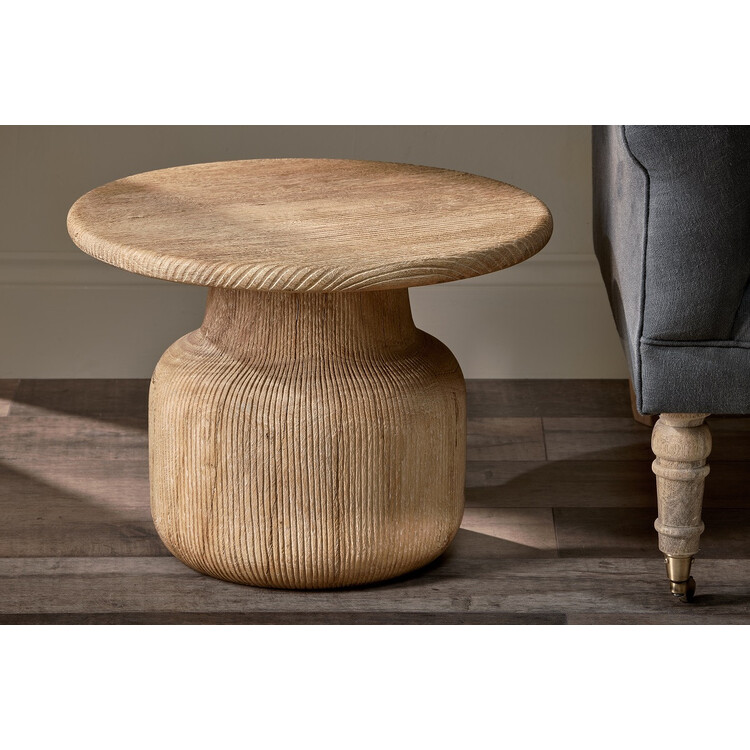 Vivan Grooved Mango Wood Side Table from Accessories for the Home