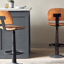 Narwana Leather & Iron Bar Chair- Aged Tan from Accessories for the Home