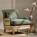 Abe Deconstructed Linen Armchair in Olive from Accessories for the Home