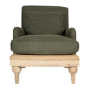 Abe Deconstructed Linen Armchair in Olive from Accessories for the Home