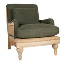 Abe Deconstructed Linen Armchair in Olive from Accessories for the Home