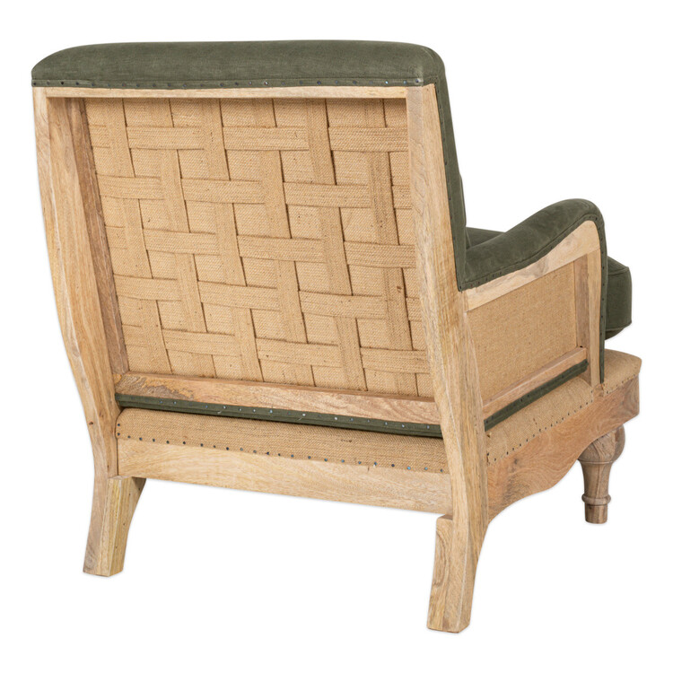 Abe Deconstructed Linen Armchair in Olive from Accessories for the Home