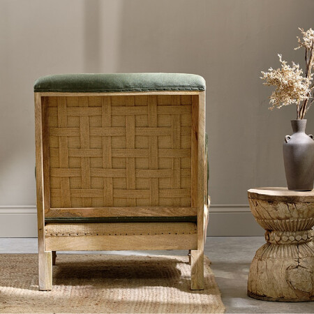 Abe Deconstructed Linen Armchair in Olive from Accessories for the Home 2