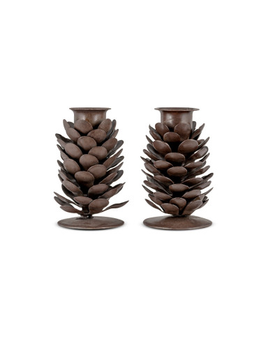 PINECONE CANDLE HOLDER, Place and Time Candle Holder, Pinecone Shape Black  Gold Tealight Candle Holder, Black Metal Pine Cone, 4-1/4 H 