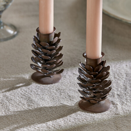 Elagalu Pine Cone Candlesticks (Set of 2) from Accessories for the Home 2