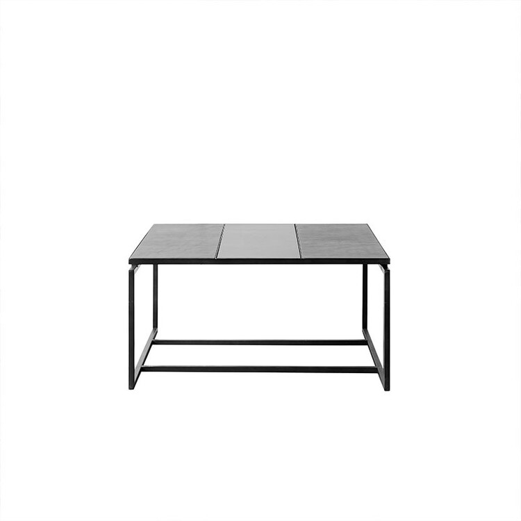 Muubs Austin Square Black Leather Coffee Table | Accessories