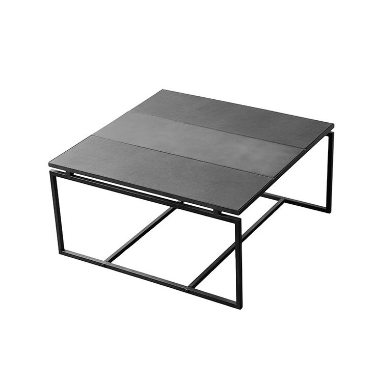 Muubs Austin Square Black Leather Coffee Table from Accessories for the Home