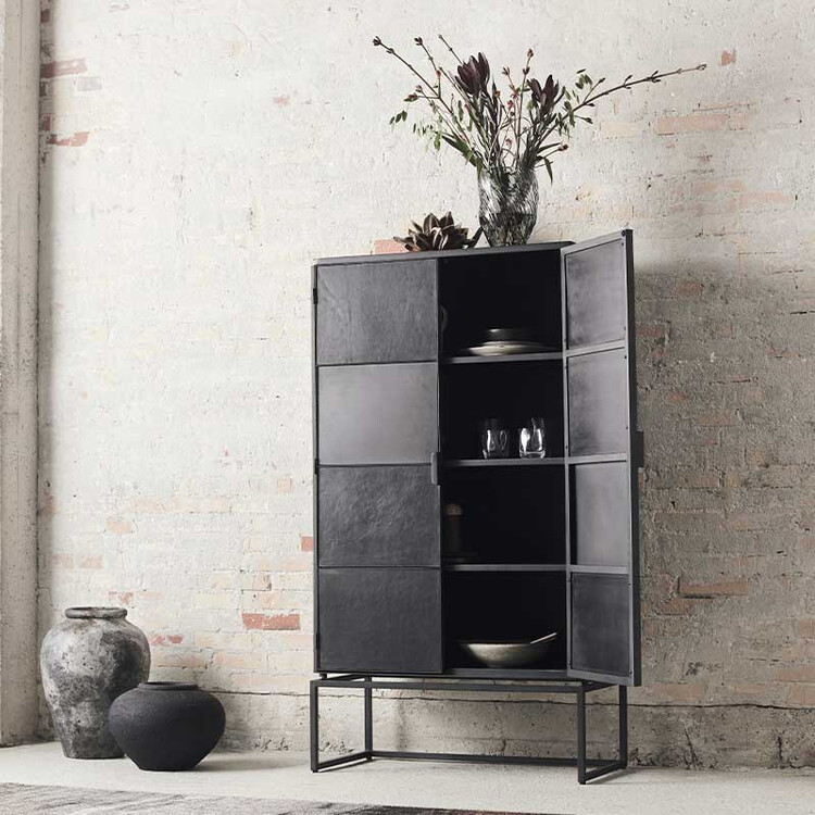 Muubs Austin Black Leather Cabinet from Accessories for the Home Muubs Austin Black Leather Cabinet from Accessories for the Home
