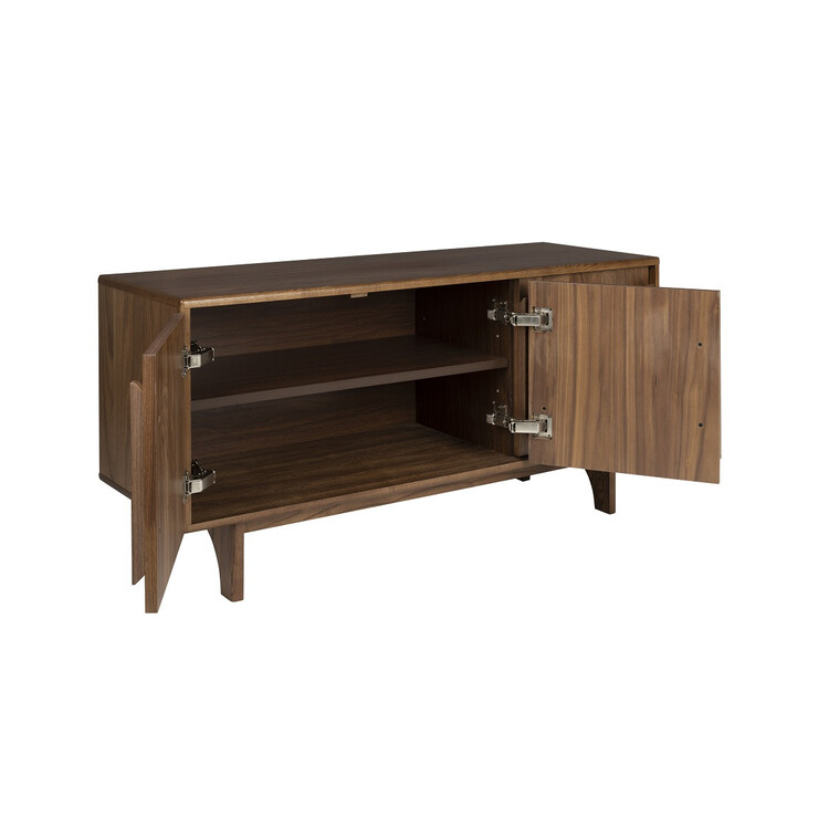 Zuiver Groove Large Sideboard in walnut with doors open from Accessories for the Home Zuiver Groove Large Sideboard in walnut with doors open from Accessories for the Home