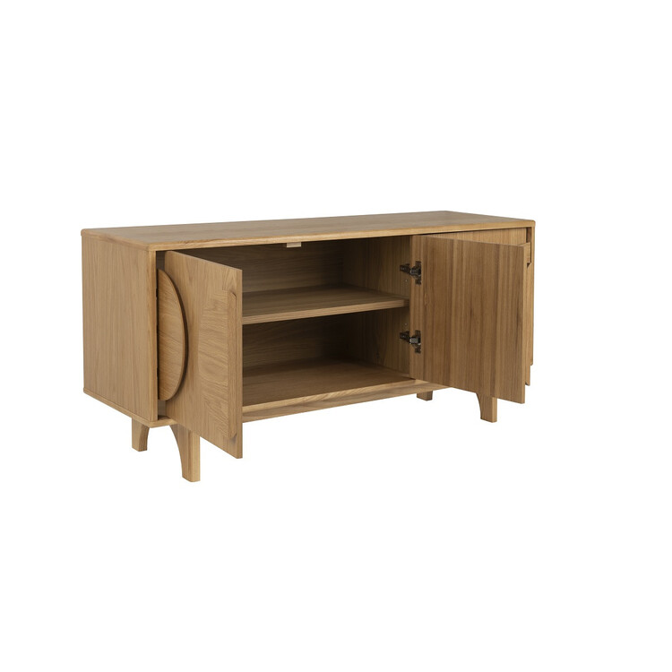Zuiver Groove Large Sideboard in oak with the doors open from Accessories for the Home Zuiver Groove Large Sideboard in oak with the doors open from Accessories for the Home