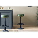 Leather and Iron Bar Stool in Chocolate Brown or Rich Green from Accessories for the Home