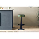 Leather and Iron Bar Stool in Chocolate Brown or Rich Green from Accessories for the Home
