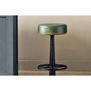 Leather and Iron Bar Stool in Chocolate Brown or Rich Green from Accessories for the Home
