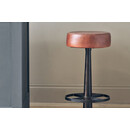 Leather and Iron Bar Stool in Chocolate Brown or Rich Green from Accessories for the Home