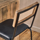 Iswa Aged Black Leather and Rattan Counter Stool from Accessories for the Home