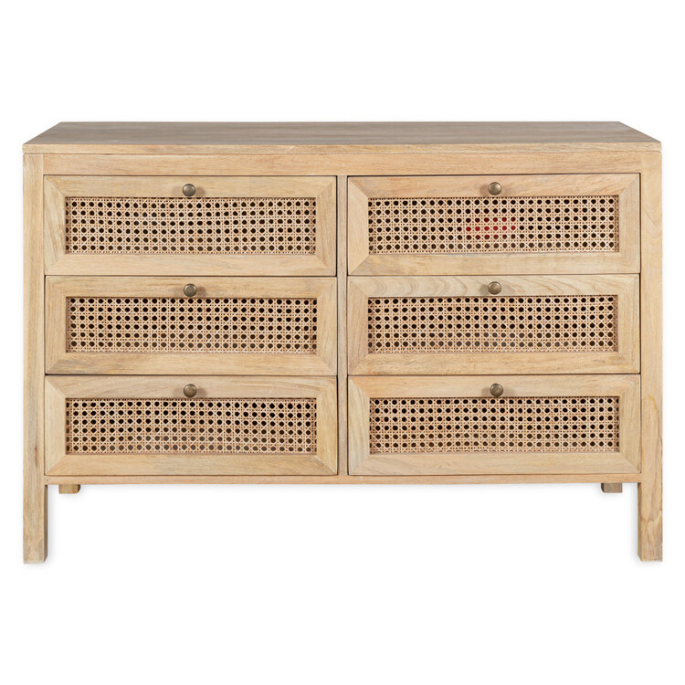 Kanz Mango Wood and Cane Chest of Drawers from Accessories for the Home