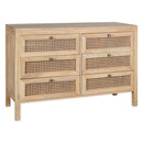 Kanz Mango Wood and Cane Chest of Drawers from Accessories for the Home