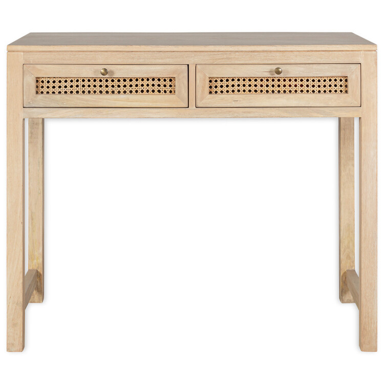 Kanz Mango Wood and Cane Console Table/Desk from Accessories for the Home