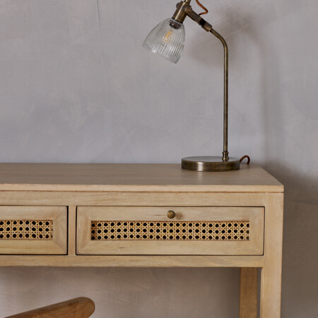 Kanz Mango Wood and Cane Console Table/Desk from Accessories for the Home 2