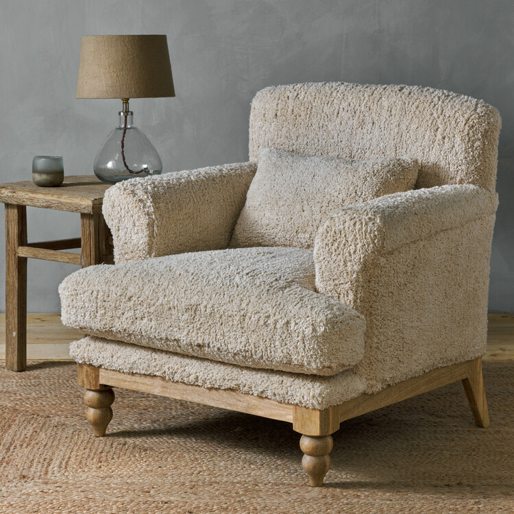 Otas Teddy Cotton Armchair in Off White from Accessories for the Home Otas Teddy Cotton Armchair in Off White from Accessories for the Home