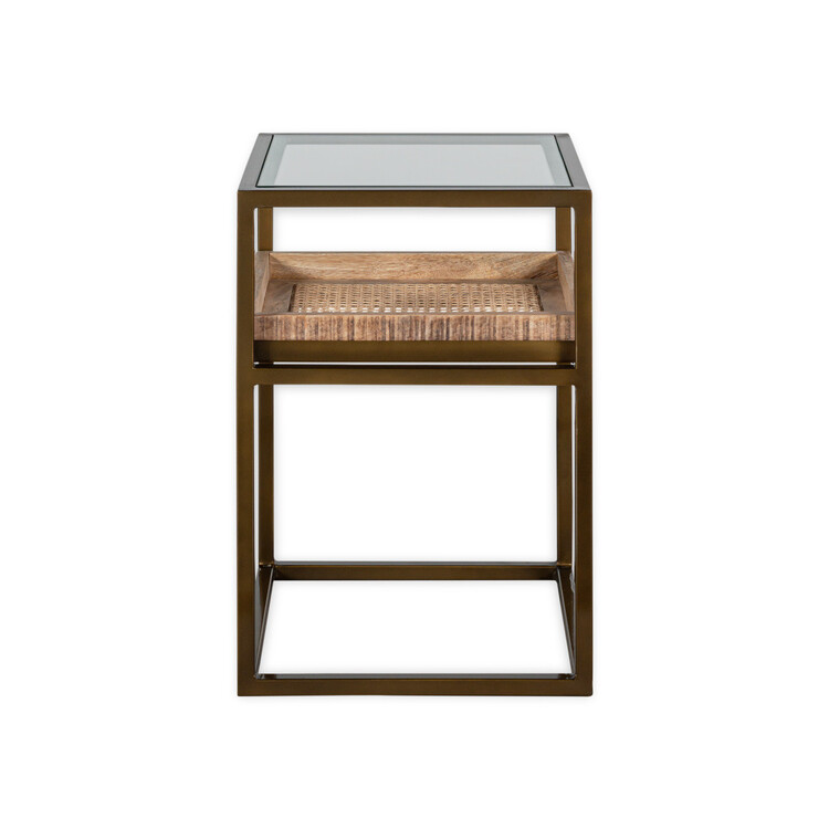 Luzon Brass & Mango Wood Display Side Table from Accessories for the Home