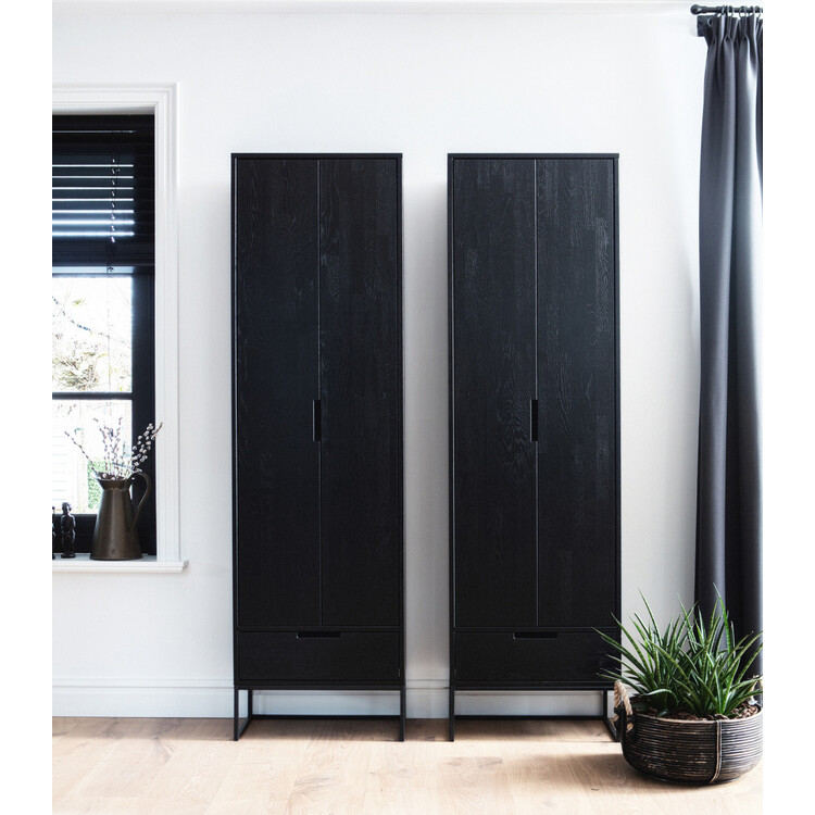 Silas Black Ash Wood Slim Cabinet from Accessories for the Home