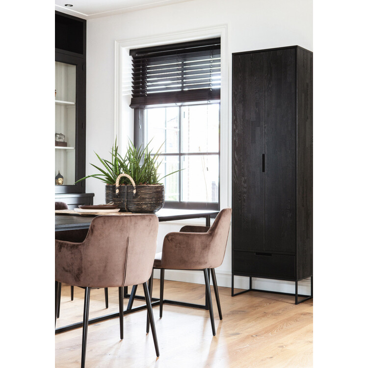 Silas Black Ash Wood Slim Cabinet from Accessories for the Home