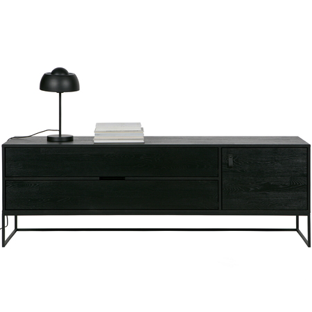 Silas Black Ash Wood Media Cabinet (180cm) from Accessories for the Home 2
