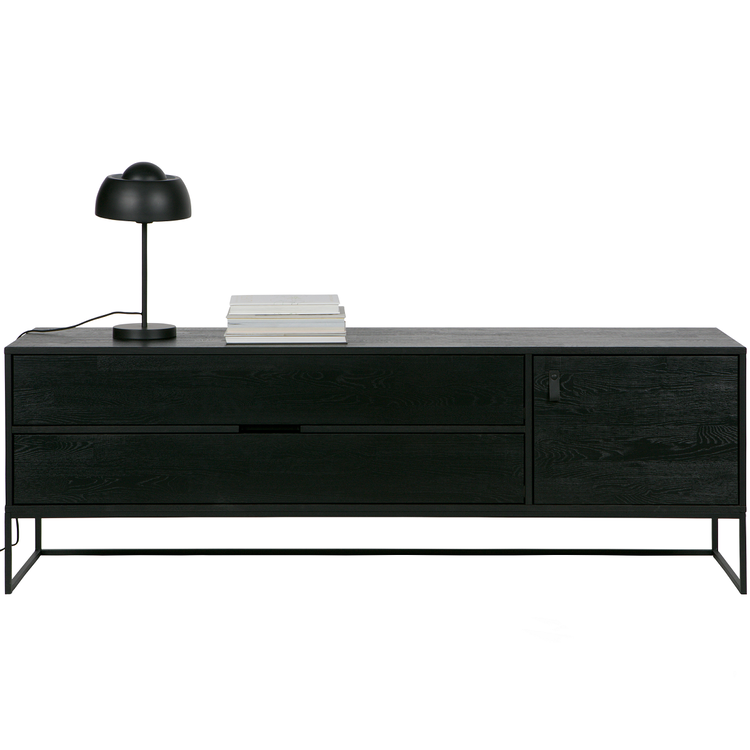Silas Black Ash Wood Media Cabinet (180cm) from Accessories for the Home Silas Black Ash Wood Media Cabinet (180cm) from Accessories for the Home