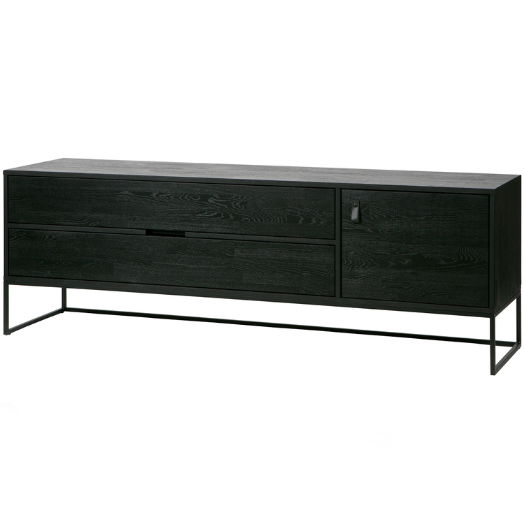 Silas Black Ash Wood Media Cabinet (180cm) from Accessories for the Home Silas Black Ash Wood Media Cabinet (180cm) from Accessories for the Home