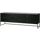 Silas Black Ash Wood Media Cabinet (180cm) from Accessories for the Home