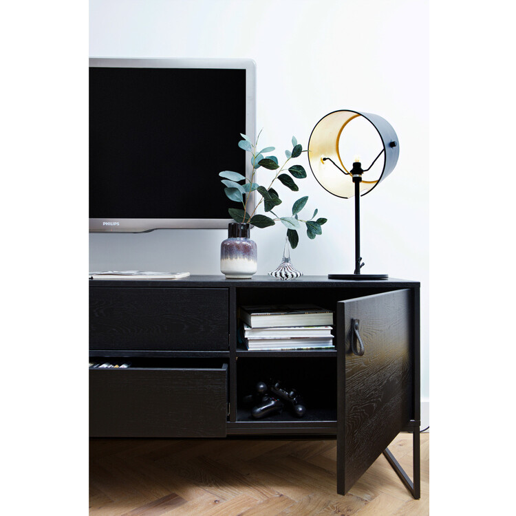Silas Black Ash Wood Media Cabinet (180cm) from Accessories for the Home Silas Black Ash Wood Media Cabinet (180cm) from Accessories for the Home