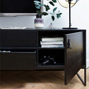 Silas Black Ash Wood Media Cabinet (180cm) from Accessories for the Home