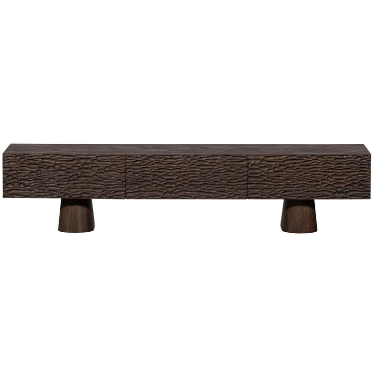 Crumble Carved Mango Wood Media Unit from Accessories for the Home