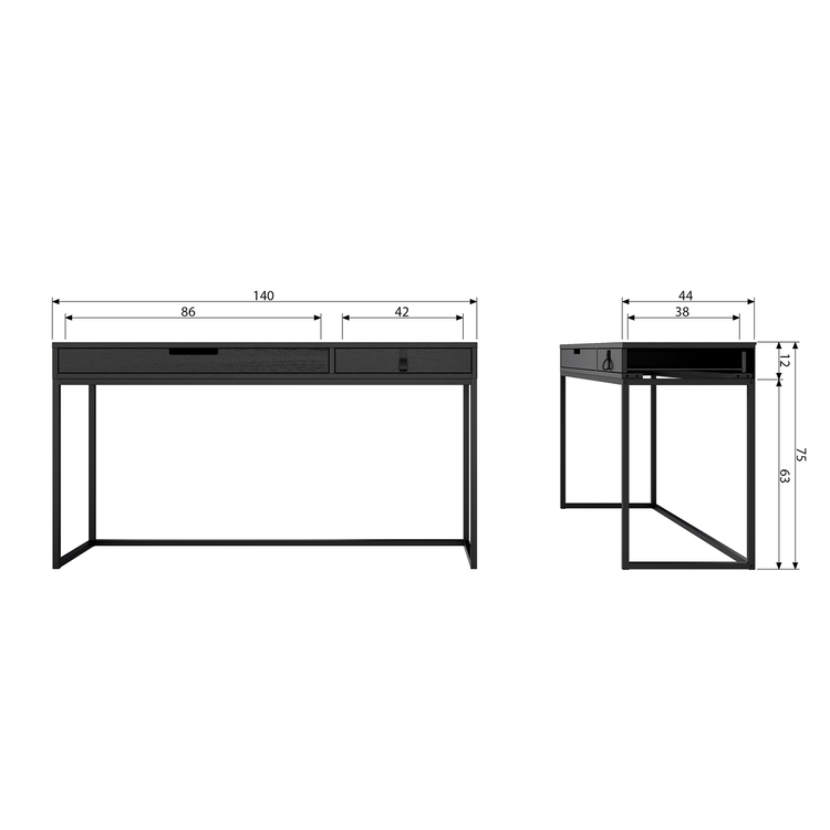 Silas Black Ash Wood Desk from Accessories for the Home