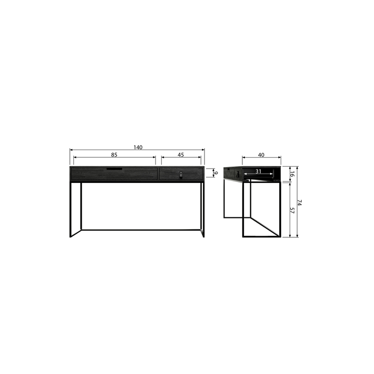 Silas Black Ash Wood Console Table from Accessories for the Home Silas Black Ash Wood Console Table from Accessories for the Home