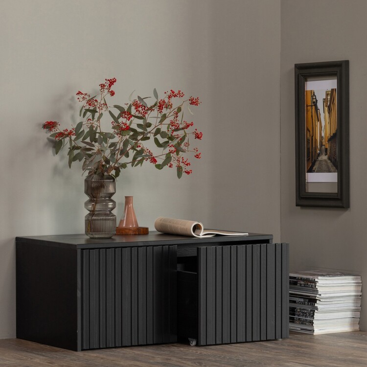 Woood Gravure Storage Bench- Black, Natural, Espresso or Dust from Accessories for the Home