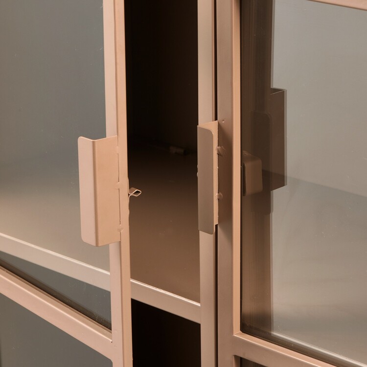 Woood Ronja Military Brown Metal Display Cabinet from Accessories for the Home Woood Ronja Military Brown Metal Display Cabinet from Accessories for the Home