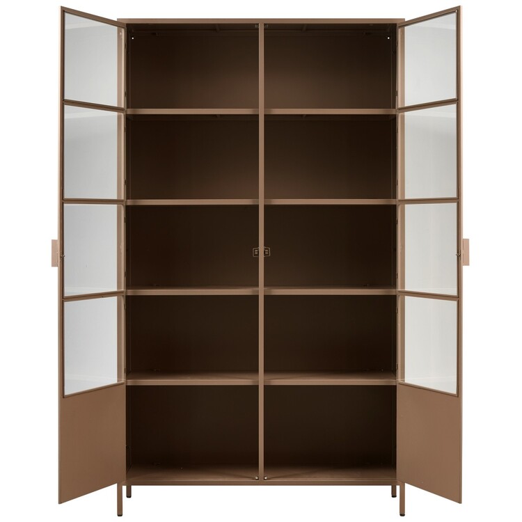 Woood Ronja Military Brown Metal Display Cabinet from Accessories for the Home Woood Ronja Military Brown Metal Display Cabinet from Accessories for the Home