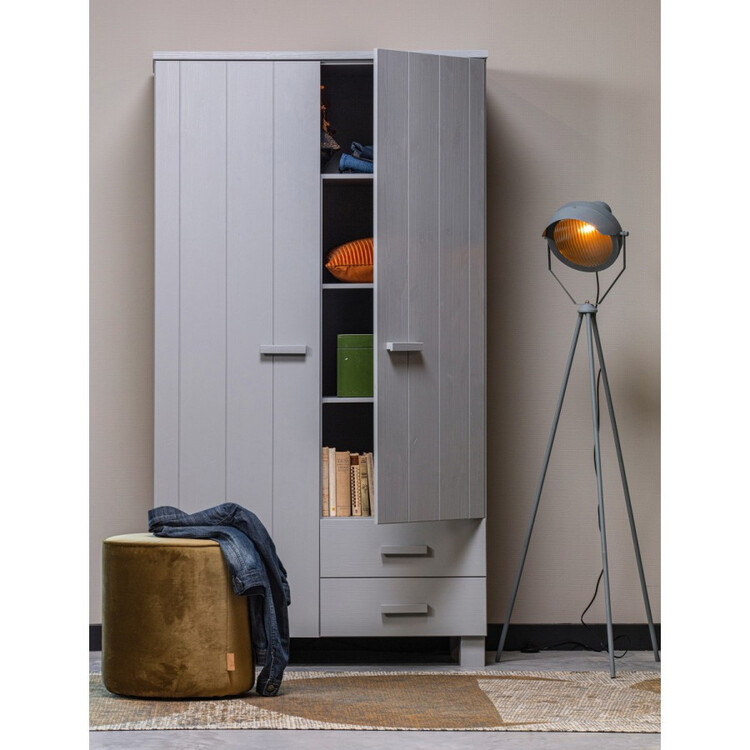 Dennis Solid Pine Wardrobe with 2 Drawers from Accessories for the Home