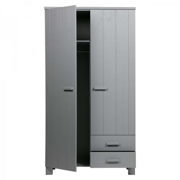 Dennis Solid Pine Wardrobe with 2 Drawers from Accessories for the Home