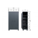 Dennis Solid Pine Wardrobe with 2 Drawers from Accessories for the Home